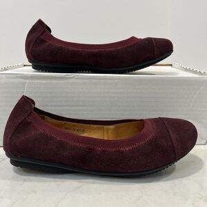 Josef Seibel NEW Comfort Ballet Flats EU 37 US6/6.5 Pippa Burgundy Suede Cap Toe